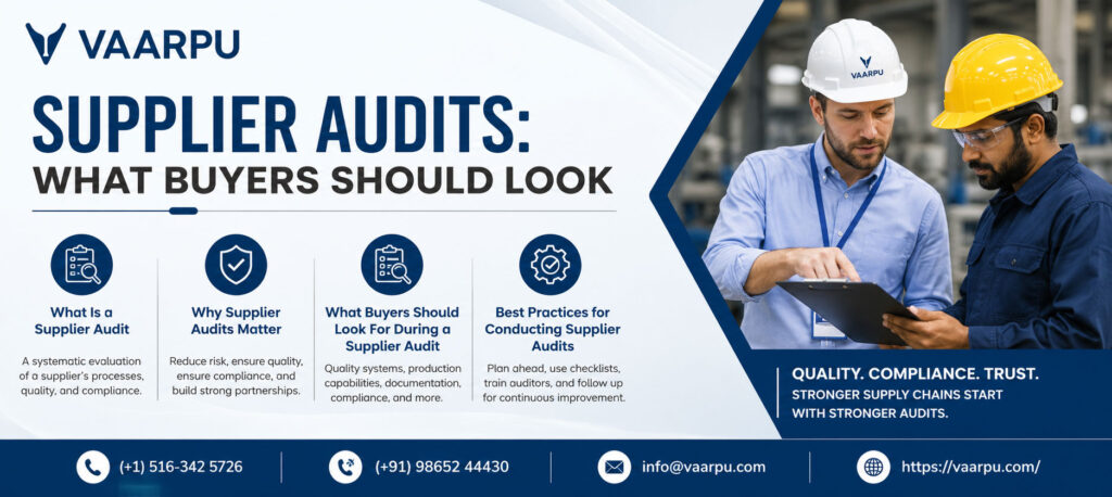 A supplier audit is a systematic assessment of a supplier's operations, processes, and management systems